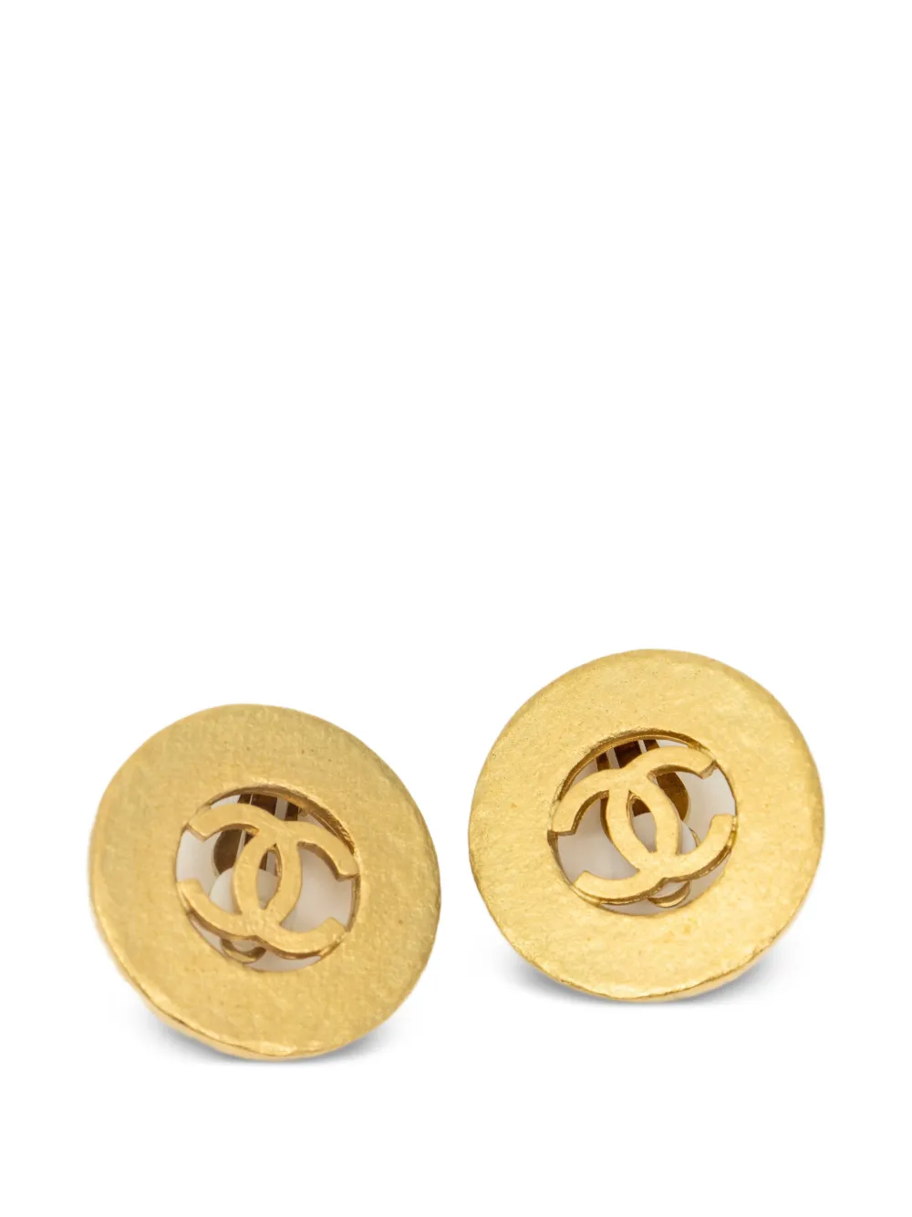 CHANEL Pre-Owned 1994 Interlocking CC clip-on earrings - Gold