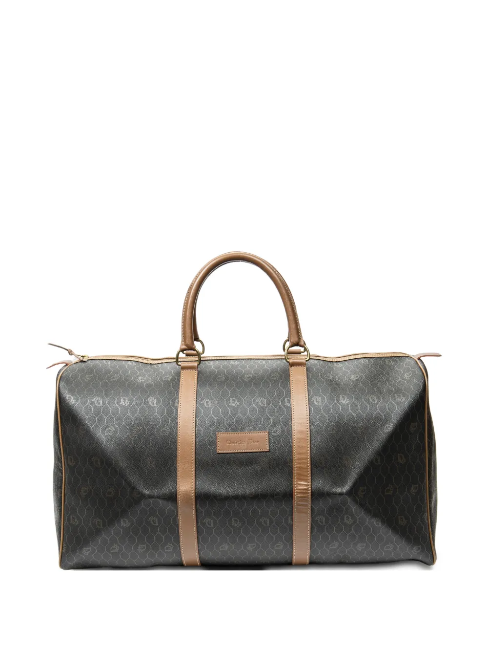 Christian Dior Pre-Owned large Honeycomb-pattern holdall bag - Marrone