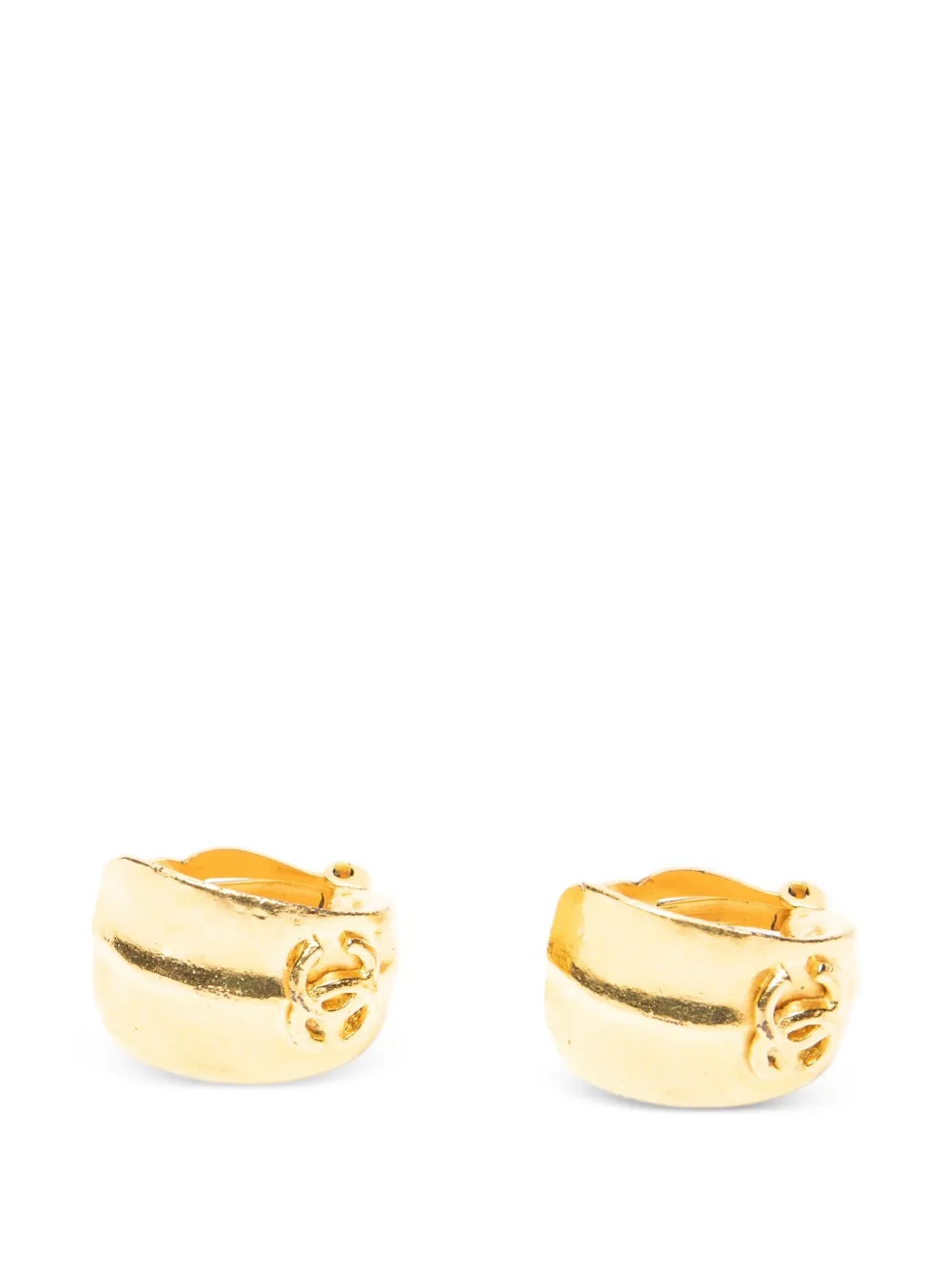 CHANEL Pre-Owned 1996 Interlocking CC clip-on earrings - Gold