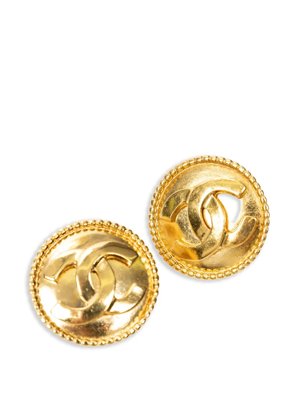 CHANEL Pre-Owned 1996 Interlocking CC earrings - Gold