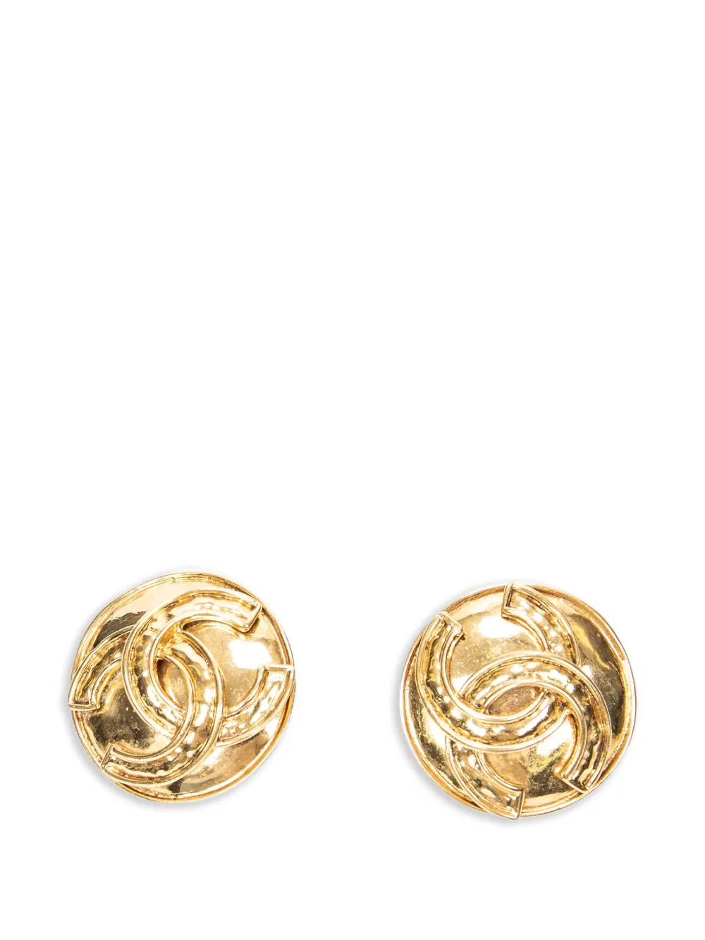 CHANEL Pre-Owned Interlocking CC clip-on earrings - Oro