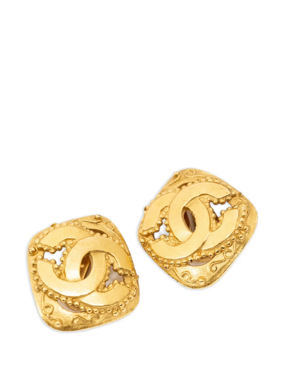 CHANEL Pre-Owned Interlocking CC earrings - Oro