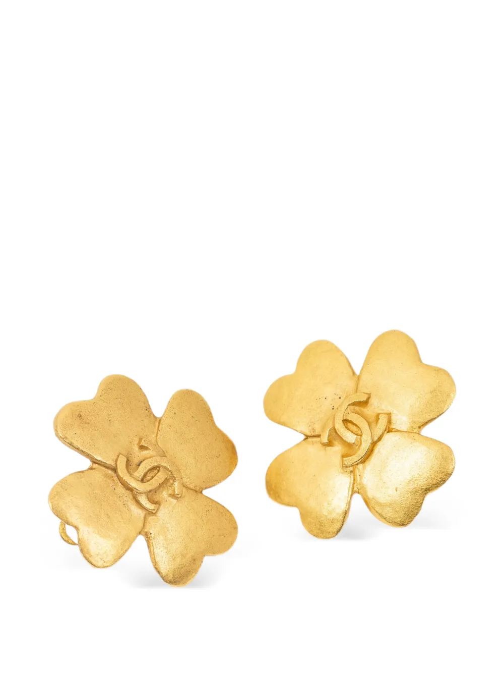 CHANEL Pre-Owned CC Four-Leaf Clover earrings - Oro