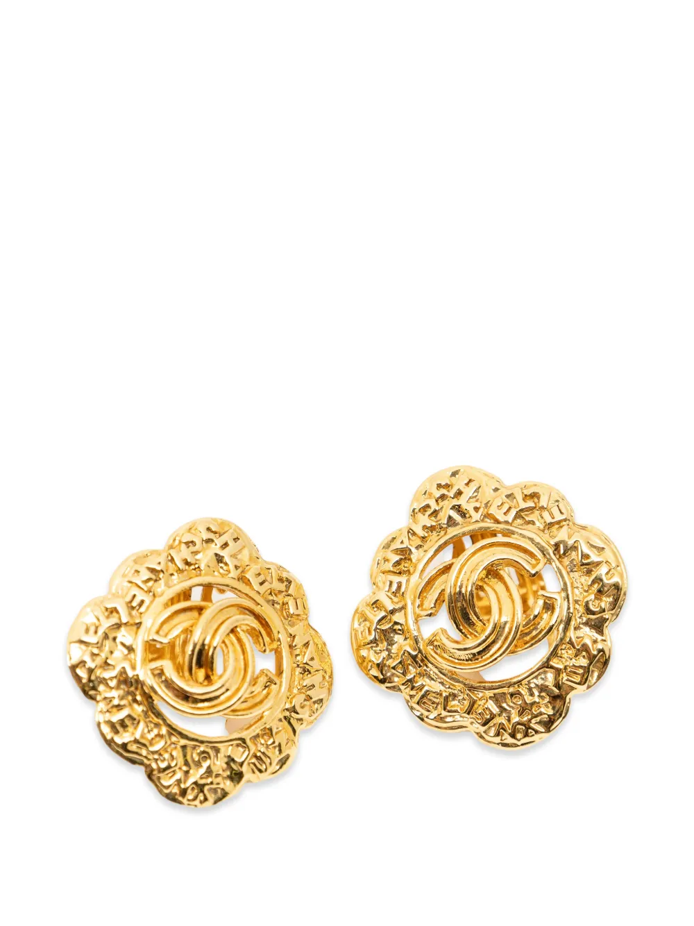 CHANEL Pre-Owned 1995 Interlocking CC earrings - Oro