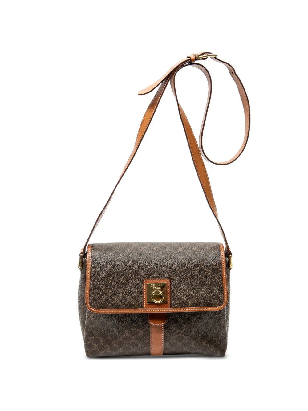 Celine Pre-Owned small Macadam foldover shoulder bag - Brown