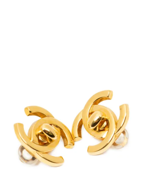 CHANEL Pre-Owned 1995 CC turn-lock clip-on earrings