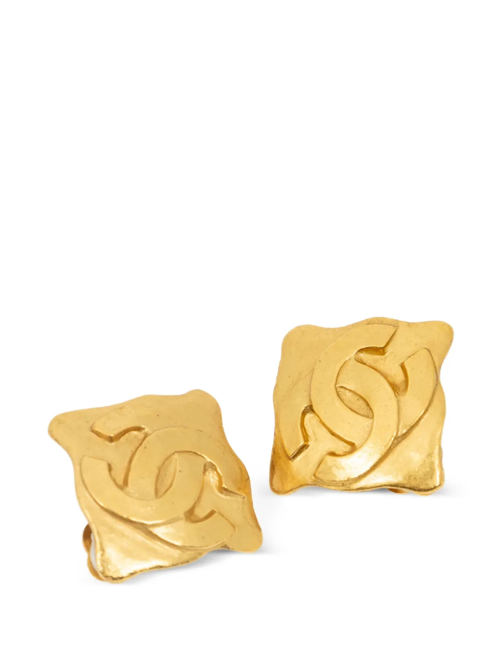 CHANEL Pre-Owned Interlocking CC earrings - Oro