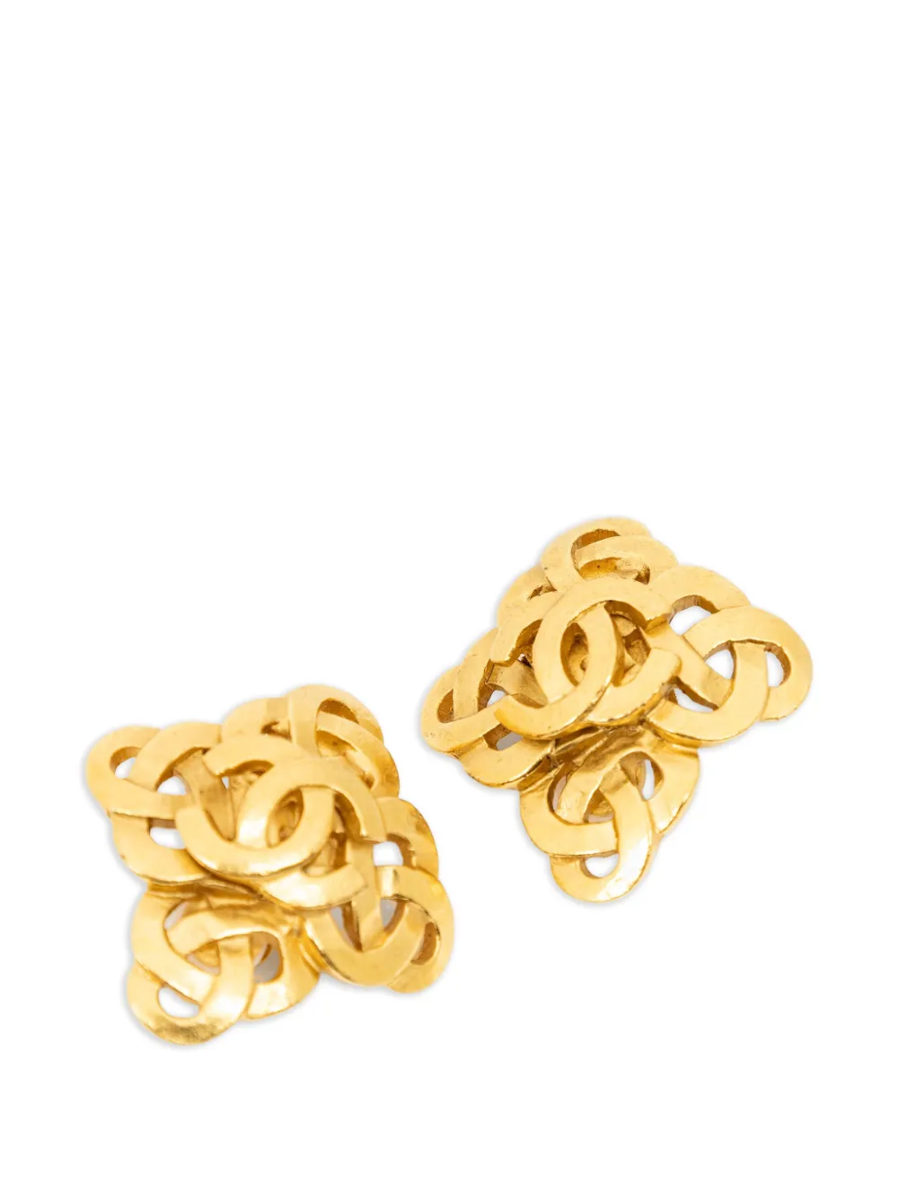 CHANEL Pre-Owned Interlocking CC earrings - Oro