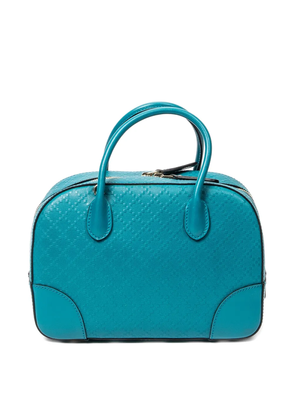 GUCCI ブルー レザー ハンドバッグ Gucci Pre-Owned Boston レザーバッグ | ブルー | FARFETCH JP