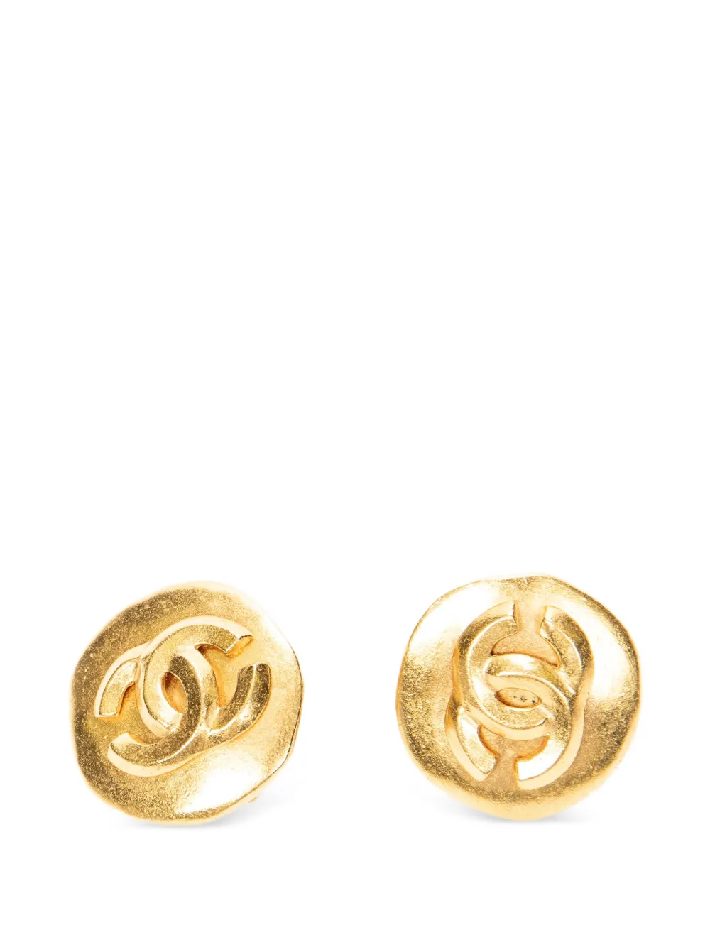 CHANEL Pre-Owned Interlocking CC clip-on earrings - Oro