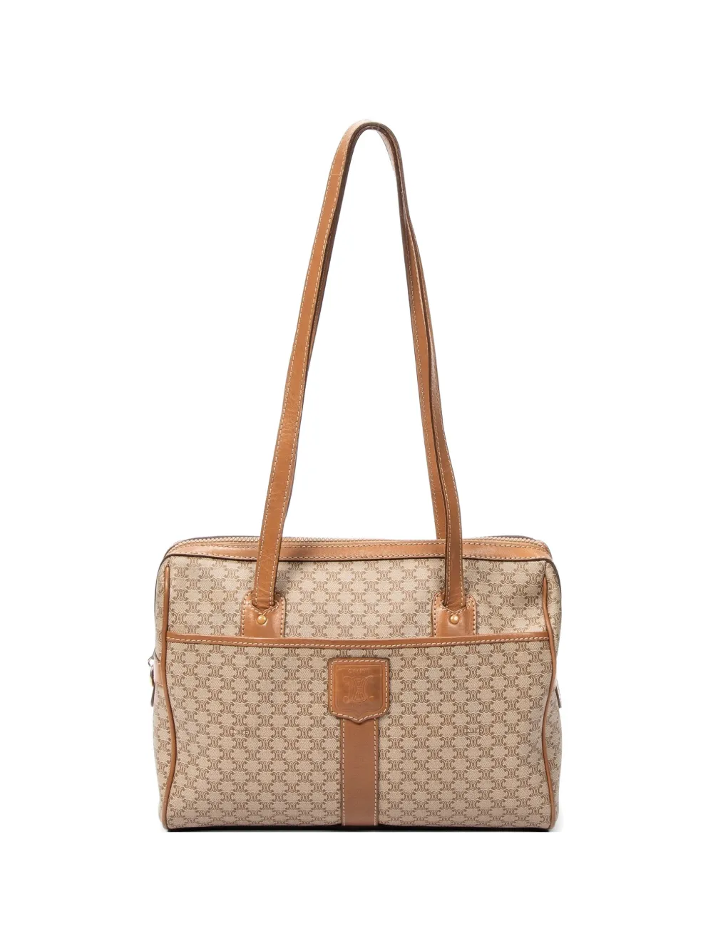 Celine Pre-Owned Boston leather-trim shoulder bag - Nude