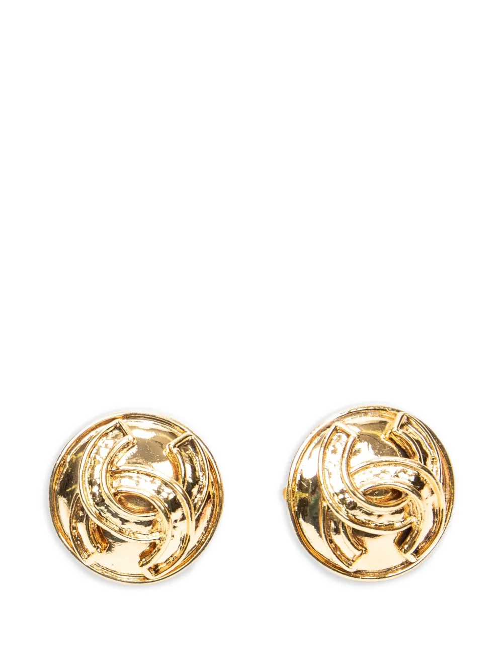 CHANEL Pre-Owned Interlocking CC clip-on earrings - Oro