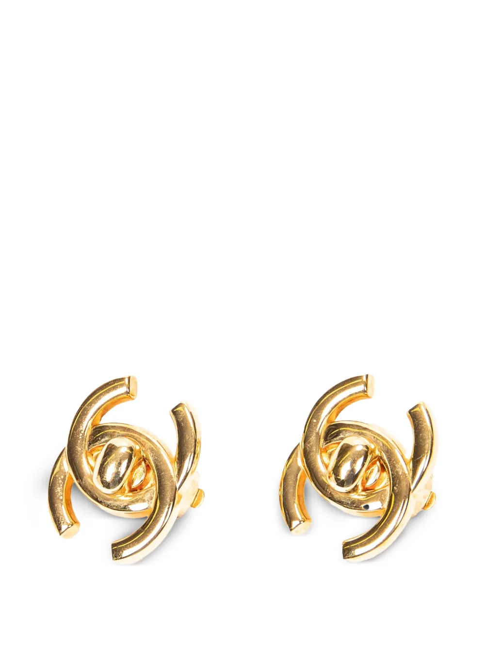 CHANEL Pre-Owned CC turn-lock earrings - Gold