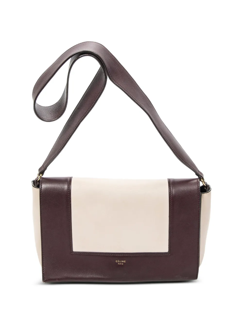 Celine Pre-Owned medium Frame colour-block leather crossbody bag - Neutrals