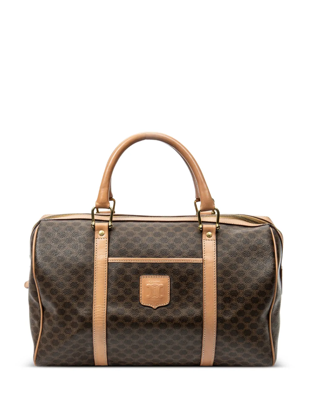 Celine Pre-Owned medium leather-trim tote bag - Brown