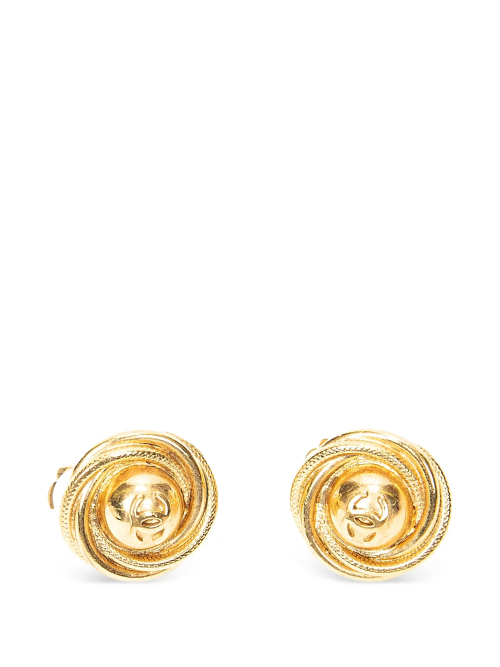 CHANEL Pre-Owned Interlocking CC rope-trim earrings - Oro
