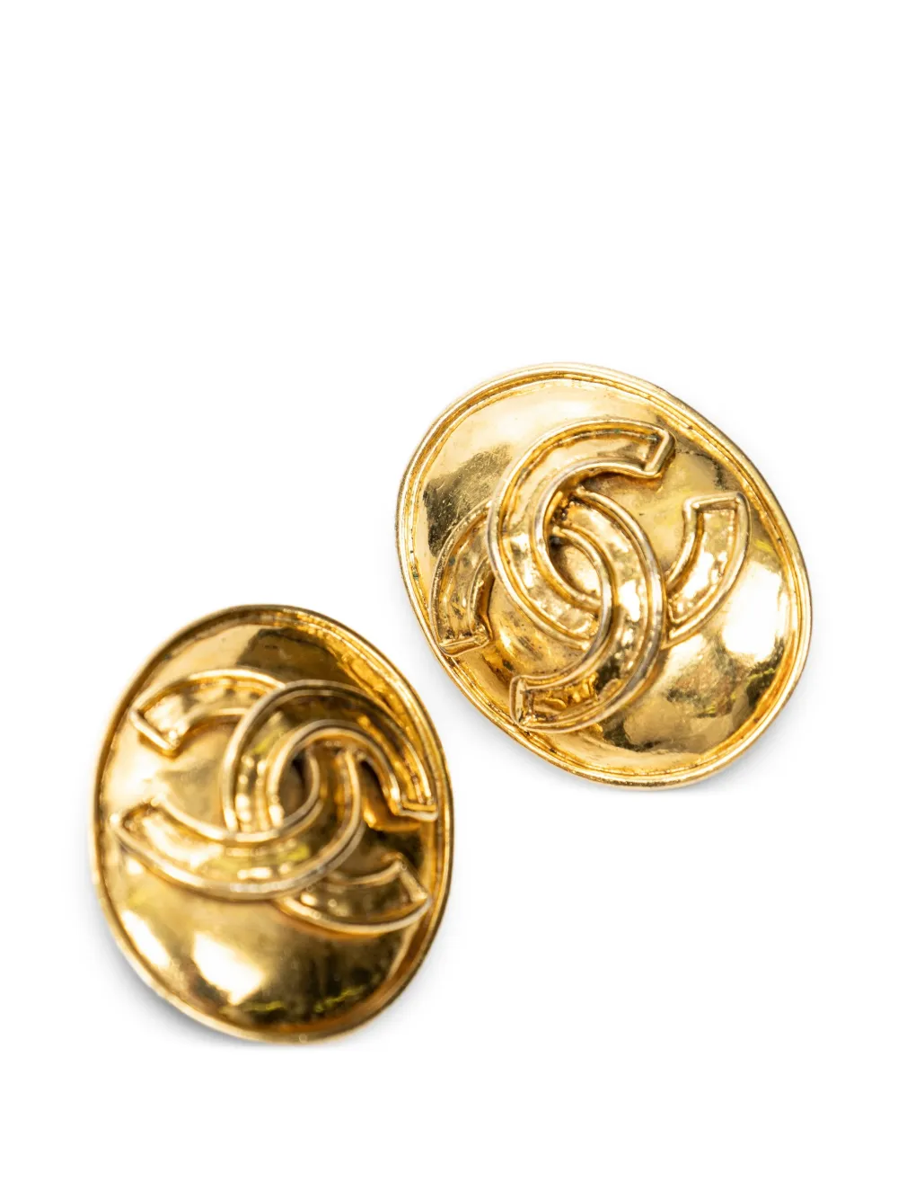 CHANEL Pre-Owned 1994 Interlocking CC clip-on earrings - Oro