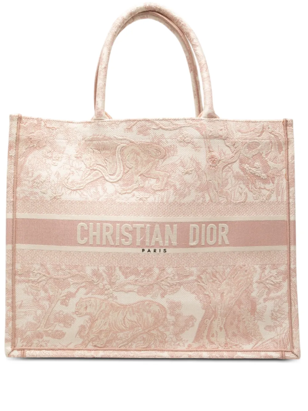 Christian Dior Pre-Owned 2021 Large Canvas Embroidered Dioriviera Toile De Jouy Book tote bag - Rosa
