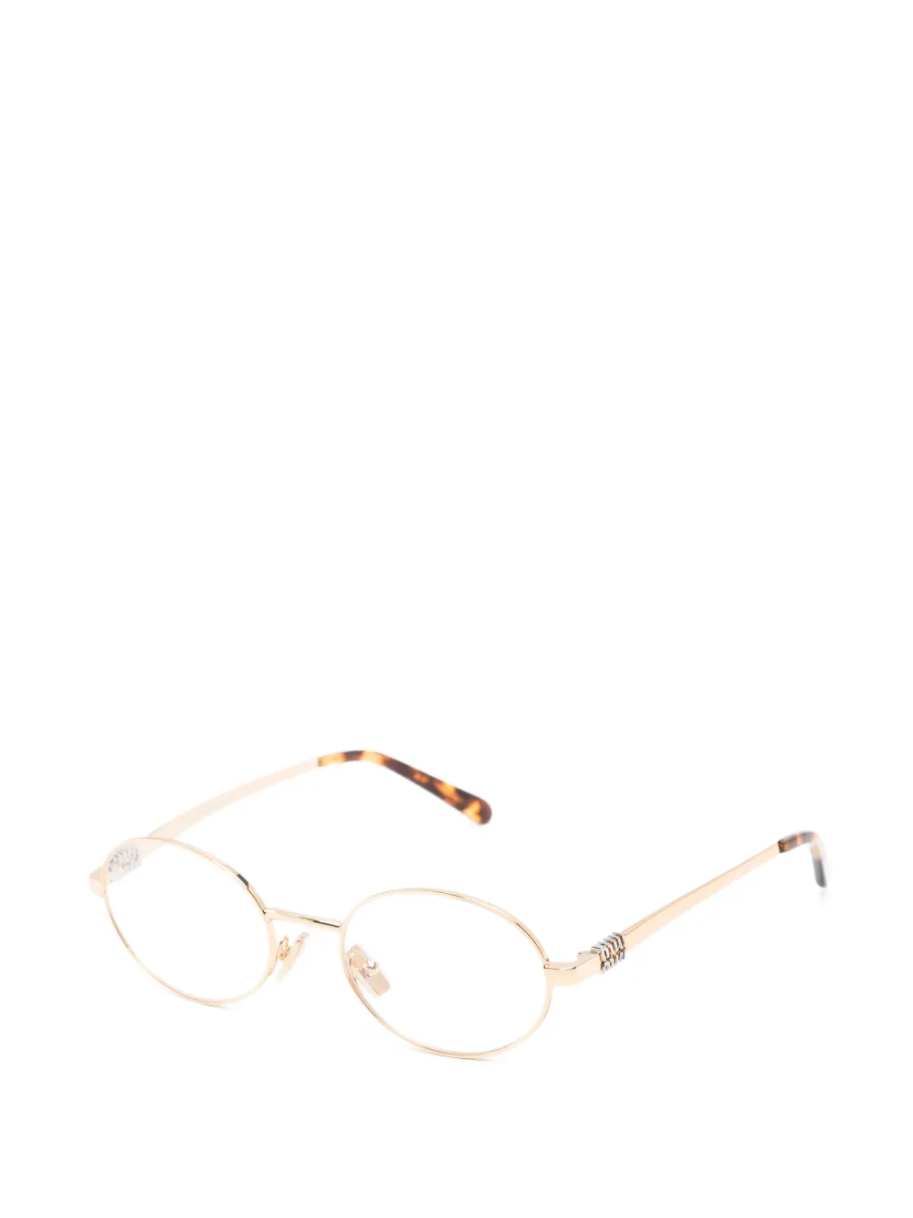 Miu Eyewear Bril met ovaal montuur Goud