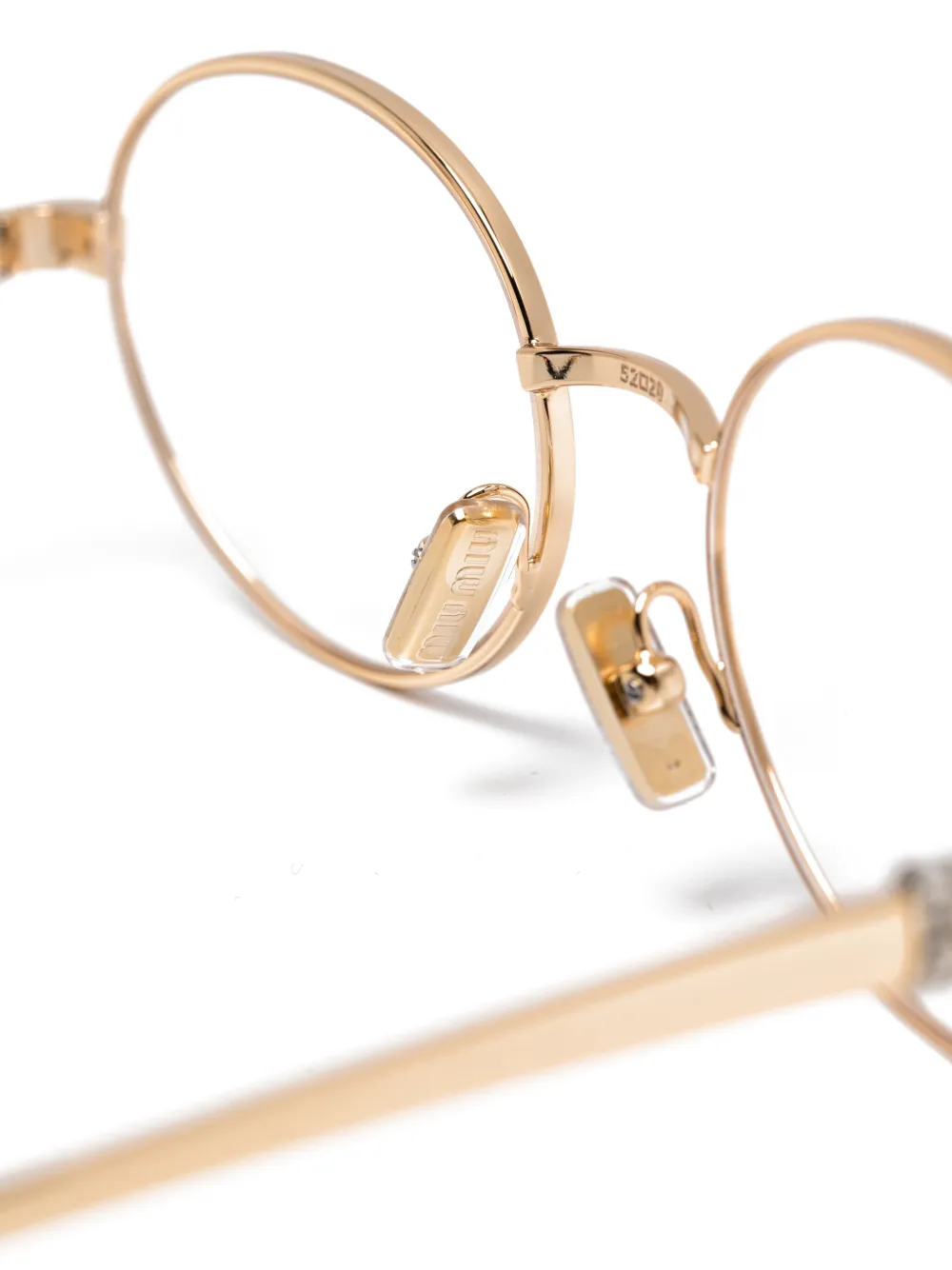 Miu Eyewear Bril met ovaal montuur Goud