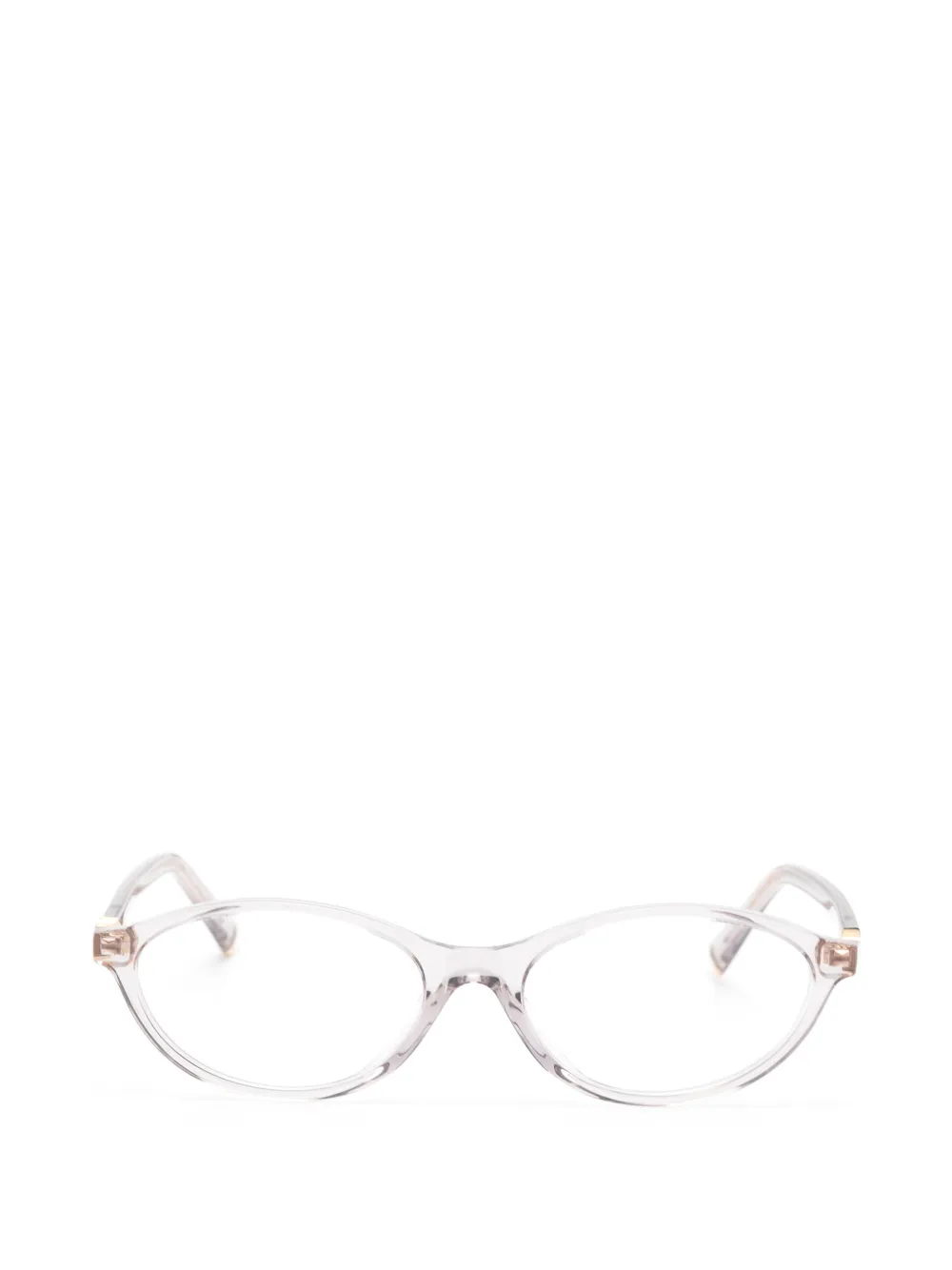 Miu Miu Eyewear logo-lettering oval-frame glasses - Viola