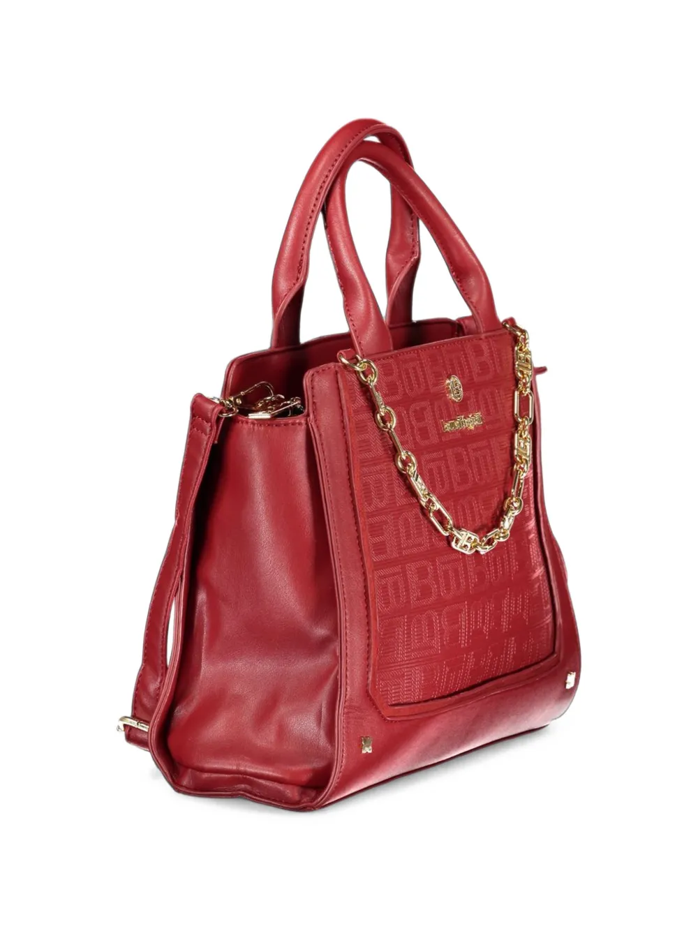 Laura Biagiotti monogram-pattern chain-detail tote bag Rood