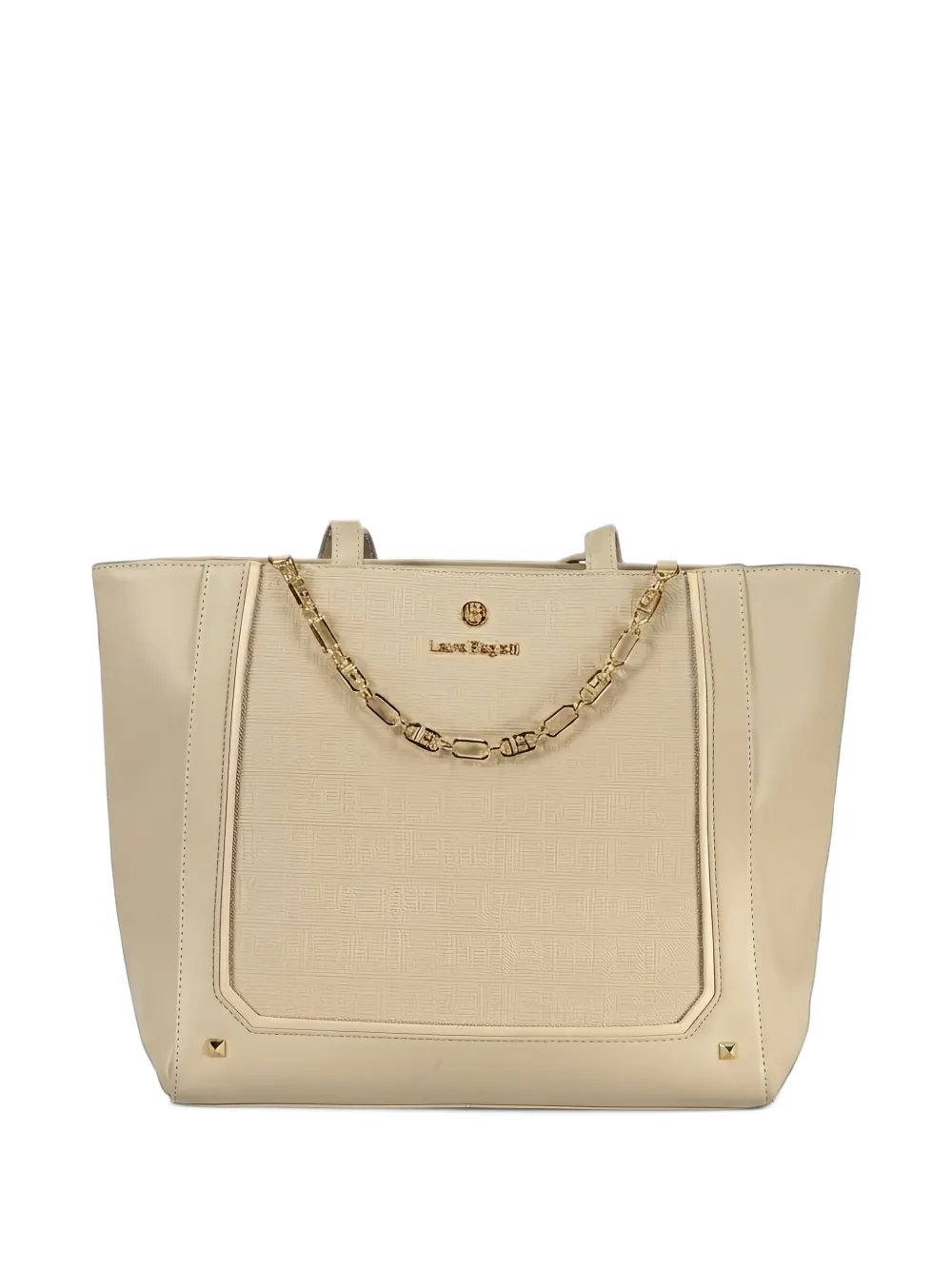 Laura Biagiotti Akkette logo-plaque tote bag Beige