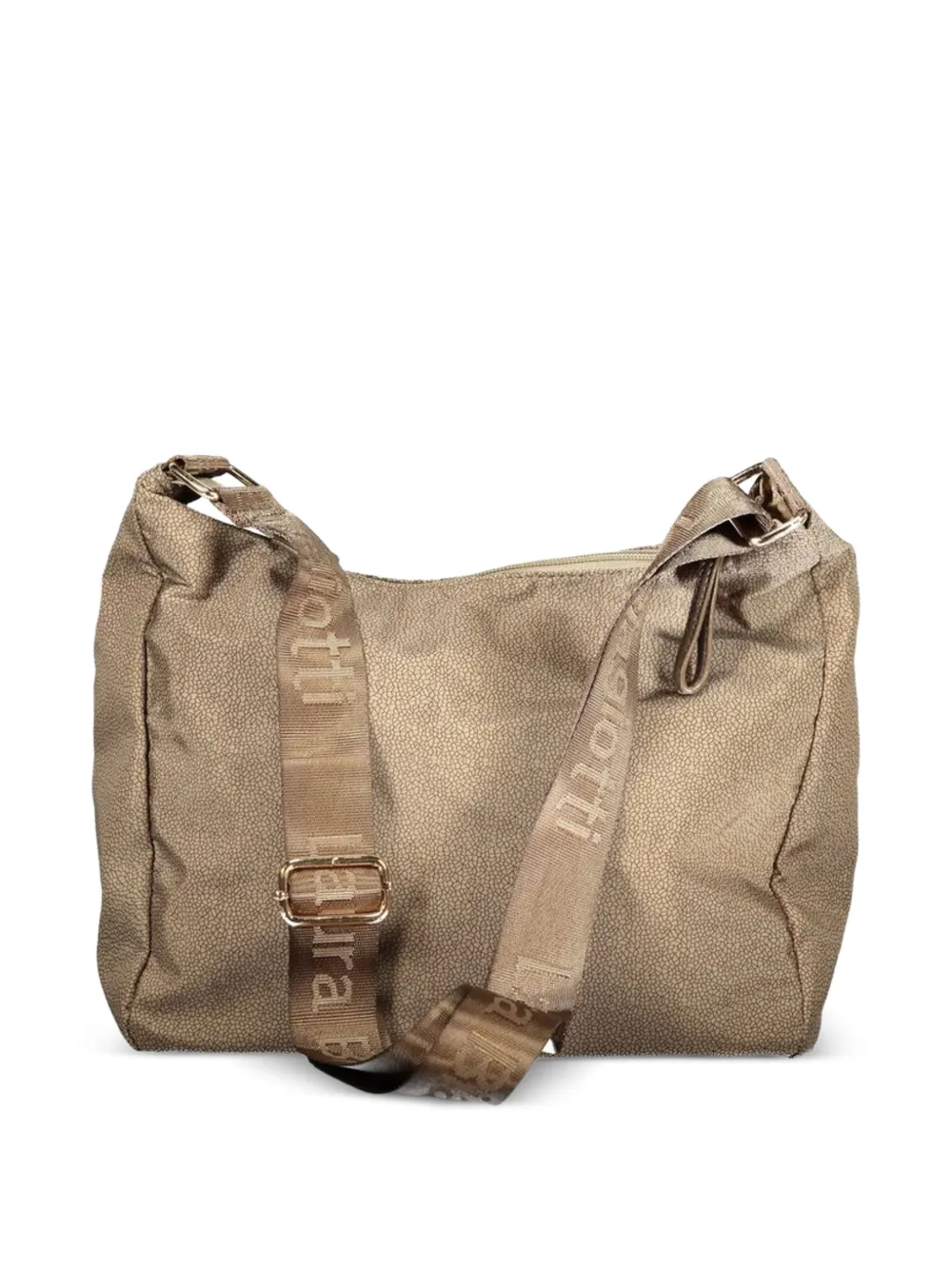 Laura Biagiotti Schoudertas met logoband en rits Beige