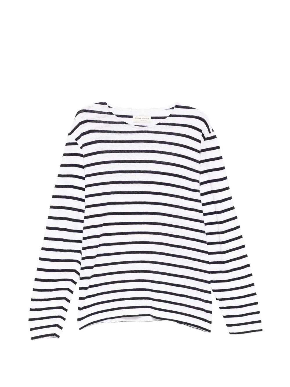 Officine Generale horizontal-stripe long-sleeve T-shirt - Bianco