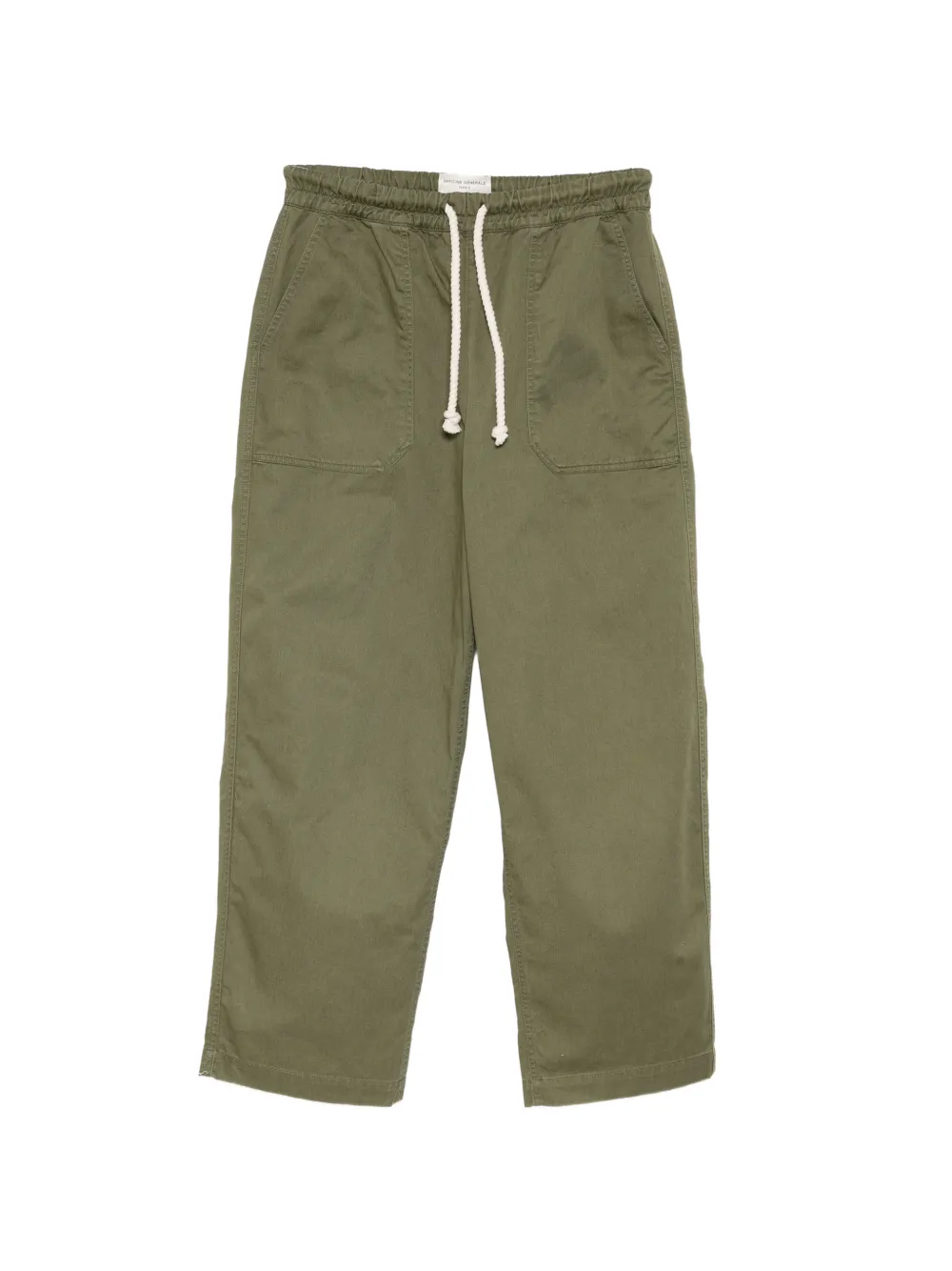 Officine Generale drawstring-waistband patch-pocket trousers - Verde