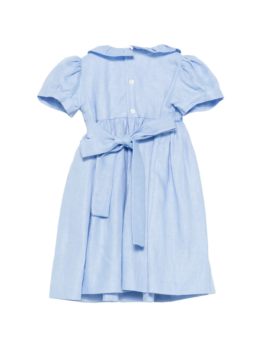 Mariella Ferrari Gesmockte jurk met ruchekraag Blauw