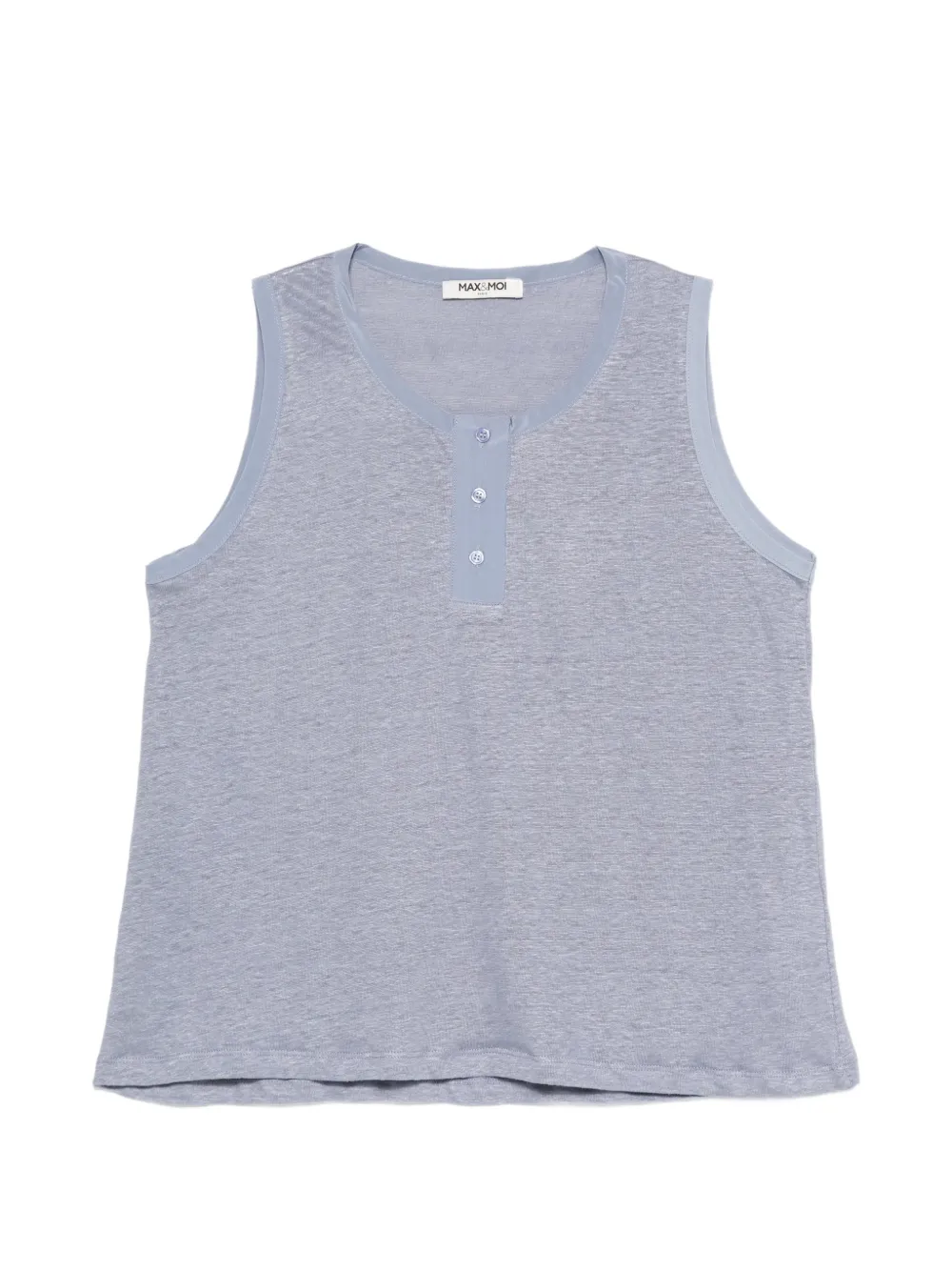 Max & Moi Button-embellishment Sleeveless Top In Blue