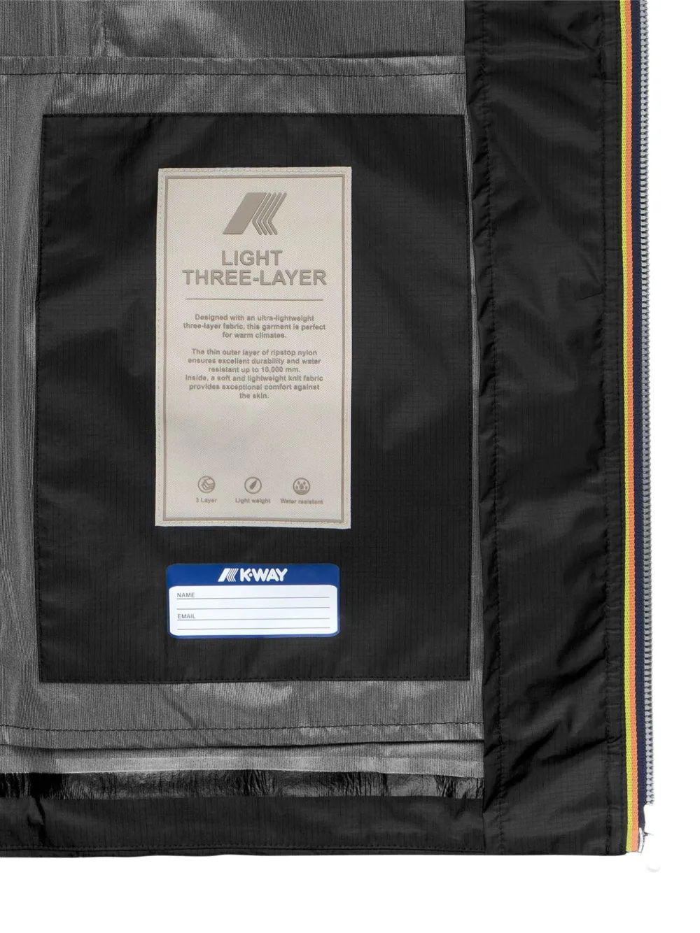 K-Way Clad Extra Light 3L jack met capuchon Zwart