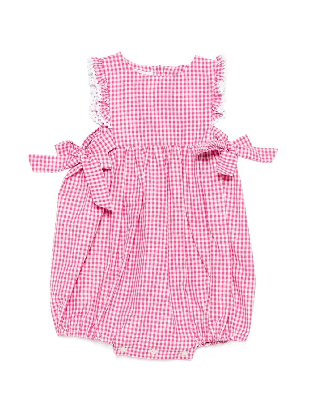 Mariella Ferrari gingham bow-detail romper - Rosa