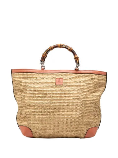 Gucci Pre-Owned 2016-2026 Raffia Bamboo Childrens Tote Bag