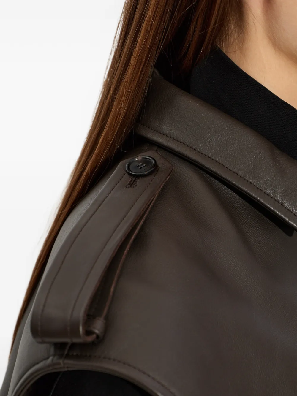 Courrèges Gilet met ceintuur en rits aan de voorkant Bruin