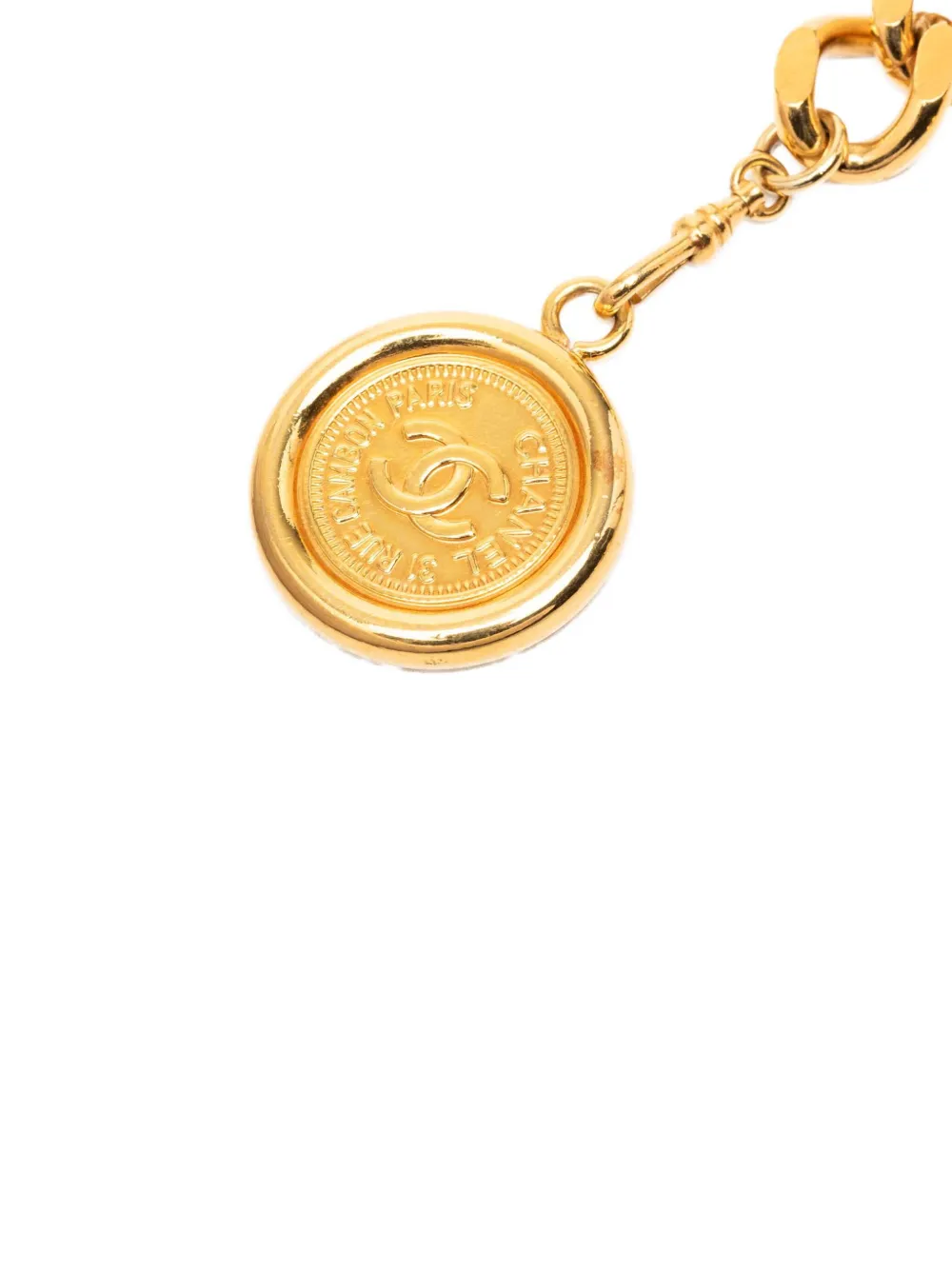 CHANEL Pre-Owned 1995 CC Medallion Chain-Link belt - Oro