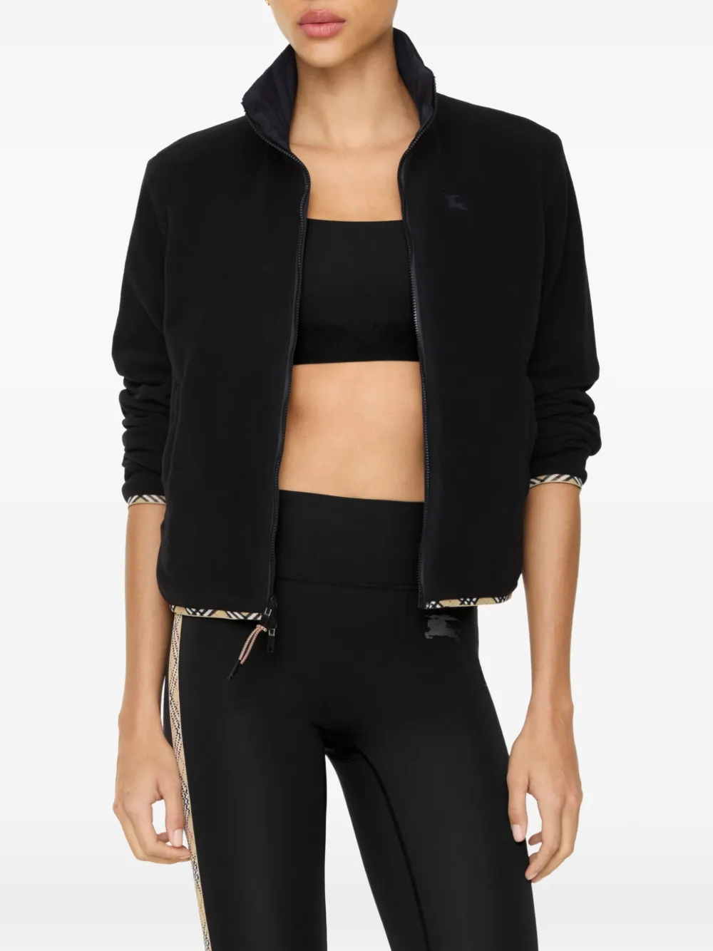 Burberry Omkeerbare stretch nylon jas Zwart
