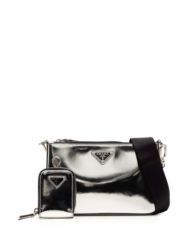 Prada Pre-Owned 2013-2026 Brushed Leather Re Edition Zip Messenger