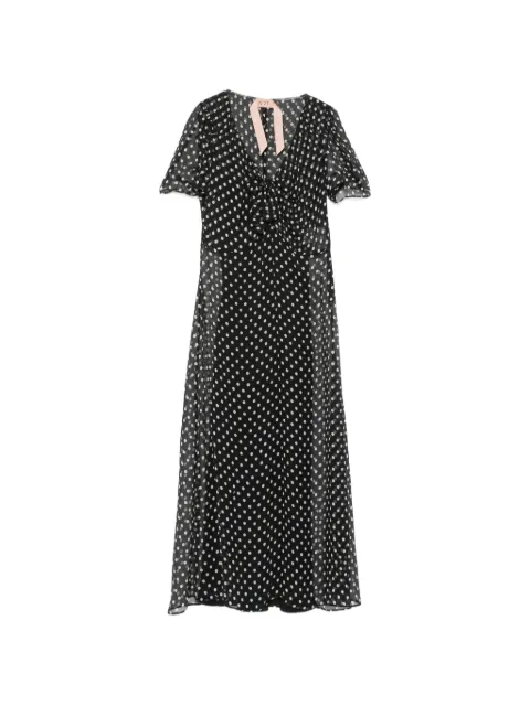 Nº21 polka dot silk midi dress