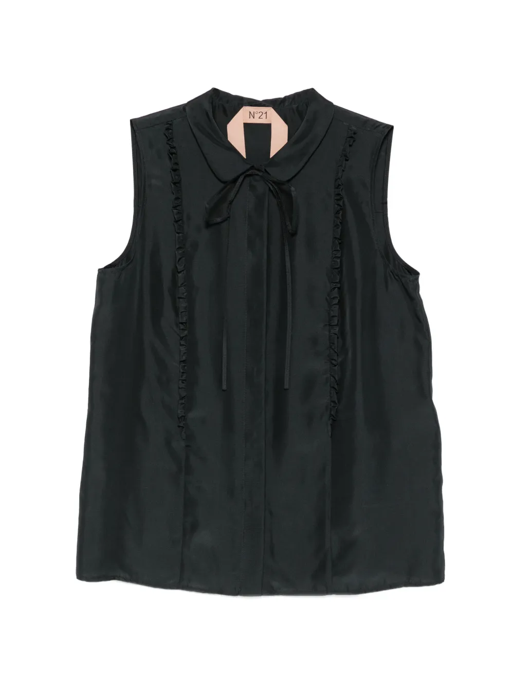 Nº21 ruffle-trimmed sleeveless shirt - Schwarz
