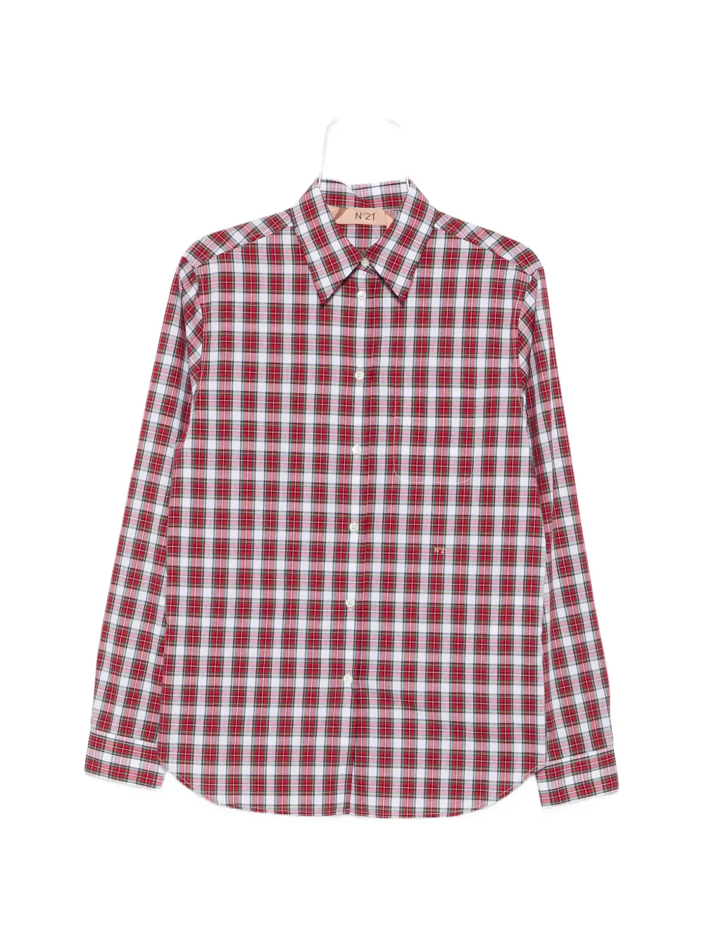 Nº21 check-pattern button-down shirt - Rot