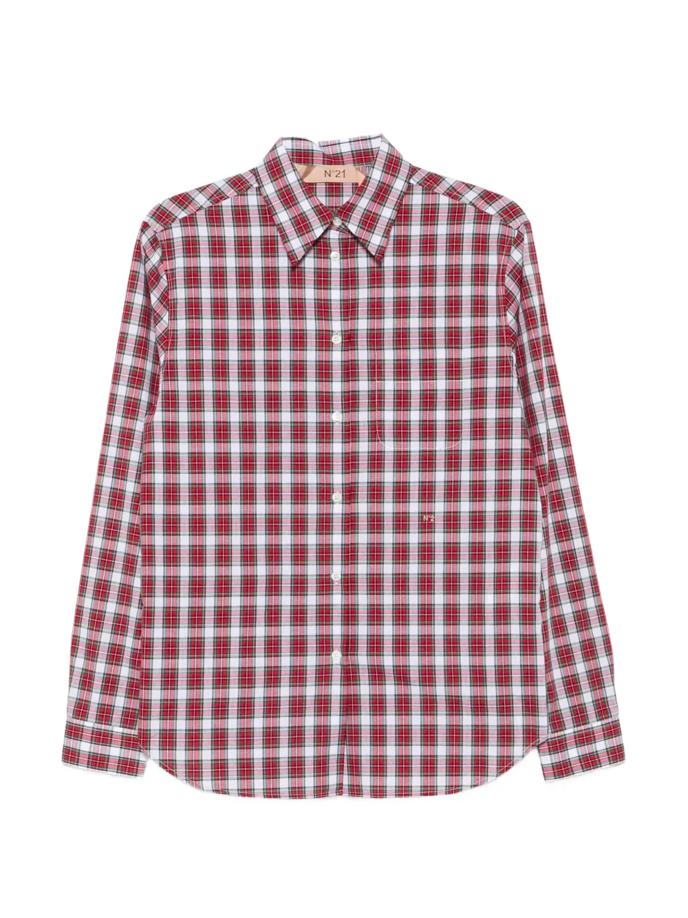 Nº21 check-pattern button-down shirt - Red