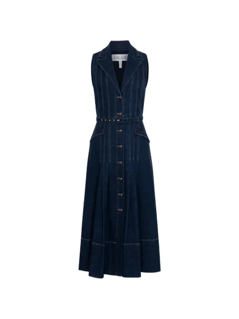 Saloni belted sleeveless dress