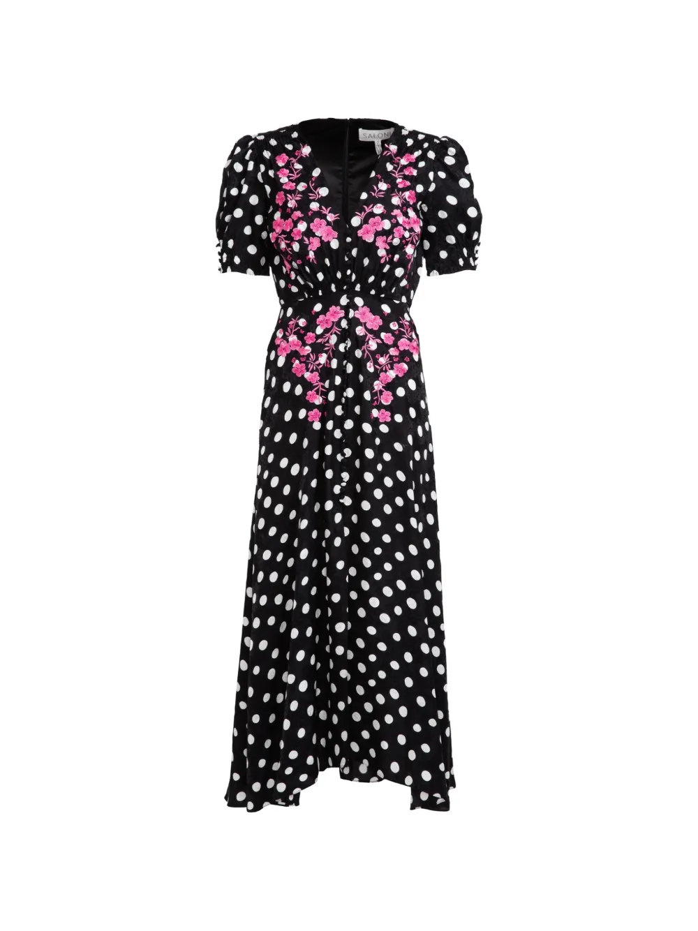 Saloni Lea polka-dot maxi dress - Black
