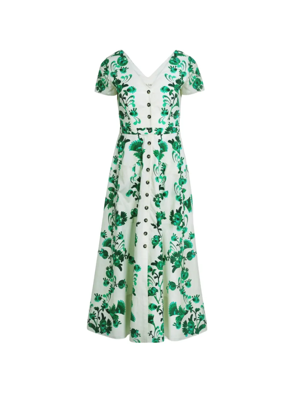 Saloni Zoey floral-print midi dress - White