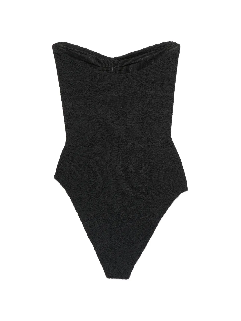 Hunza G Strapless badpak met gekreukt effect Zwart