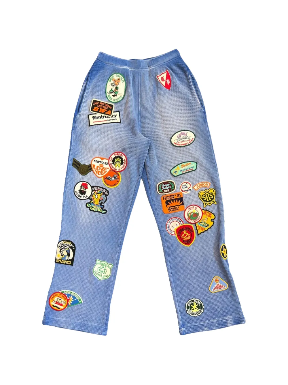 Better with Age patch-detail waffle track pants - Blu