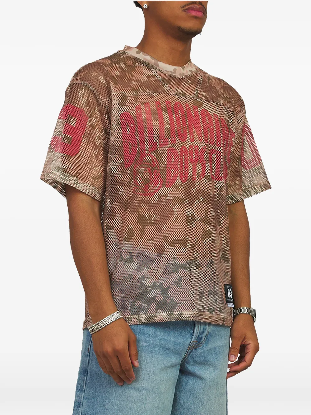 Billionaire Boys Club Varsity T-shirt met camouflageprint Beige