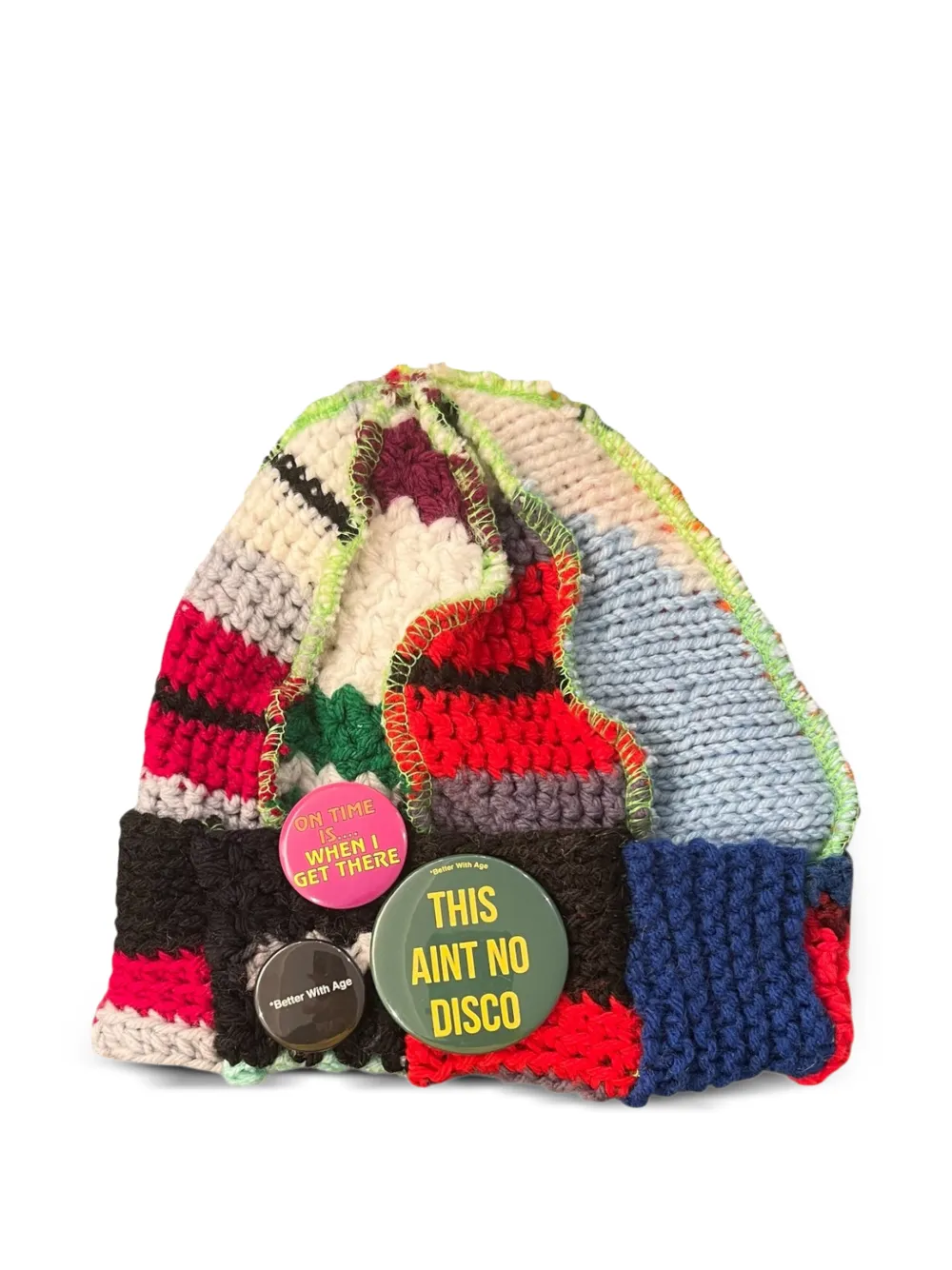 Better with Age Nani's Bespoke Chapeau patchwork beanie hat - Multicolore